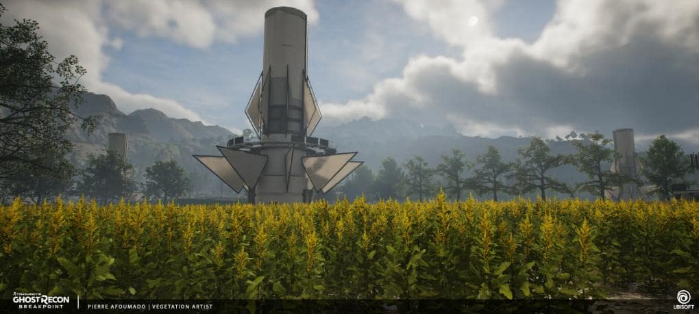 In-editor screenshot of quinoa field from Ghost Recon: Breakpoint